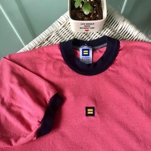 VTG Human Rights Campaign Pink Ringer T Shirt Med